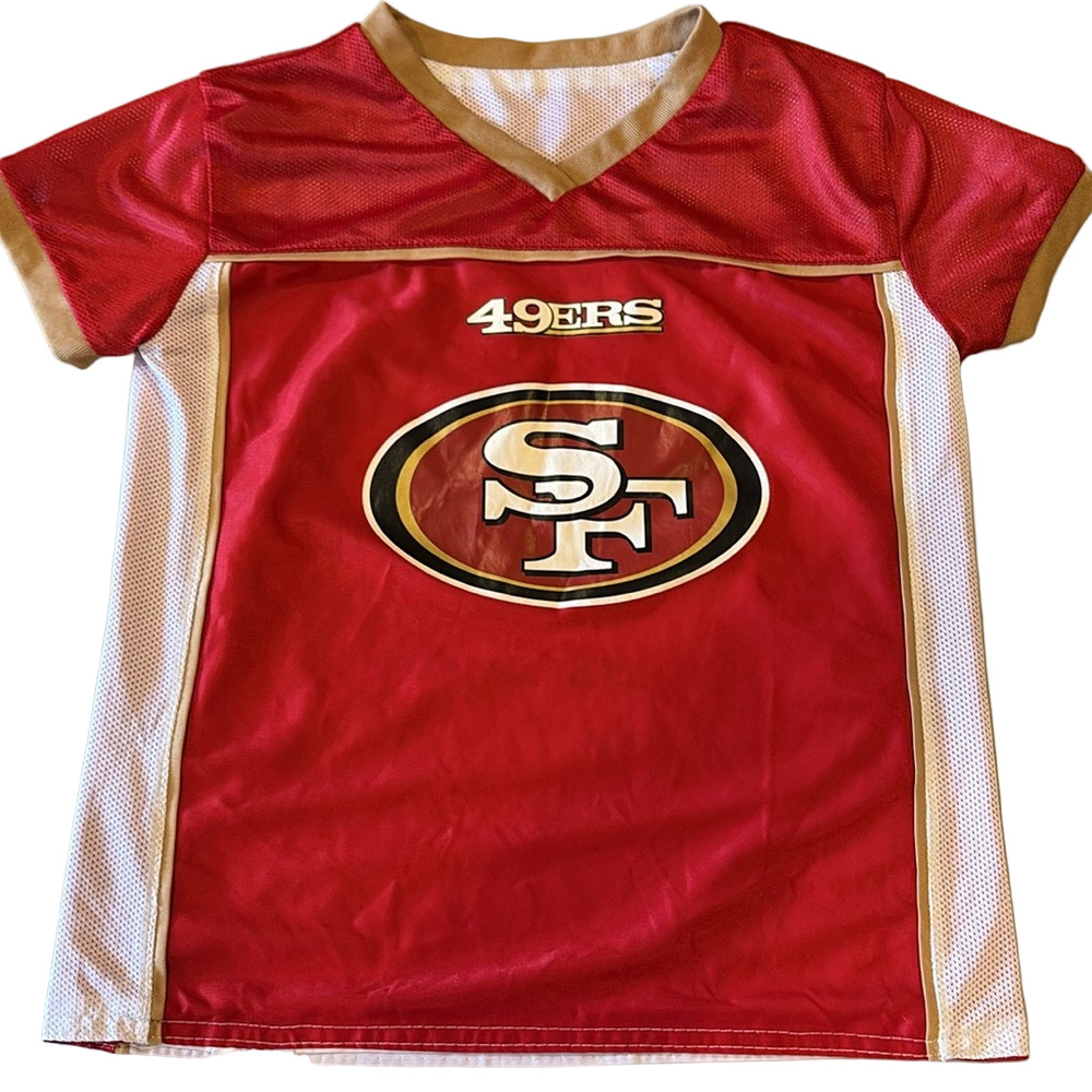 NFL Kids Medium San Francisco Short Sleeve Flag Football Reversible
Jersey